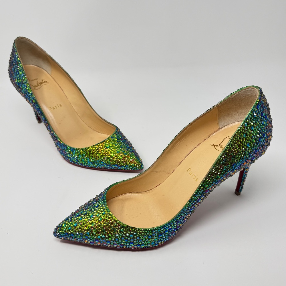 Christian Louboutin Pigalle Follies Pumps Custom Swarovski Crystals 39.5